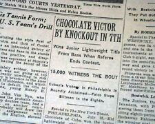 KID CHOCOLATE Wins Very 1st World Boxing Title for A CUBAN 1931 Old Newspaper picture