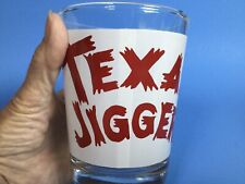 4.5” Huge Texas Jigger Shot Glass Vintage Red White picture