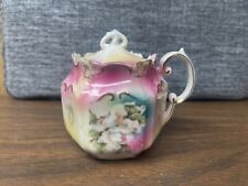 Vintage Antique RS Prussia Lidded Pink Floral Sugar Bowl Shabby Chic picture