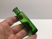 Small Antique Emerald Green Cylinder Medicine Bottle. picture