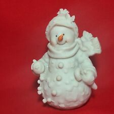 Vintage Frosty Snowman Porcelain Bisque Figurine Christmas Decor picture