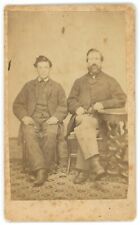 CIRCA 1870'S Named CDV Featuring Father & Son Sitting Next to Each Other Beard picture