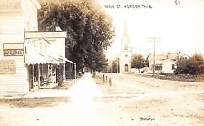 Horicon Wisconsin~Main Street~WF Simon Flour Feed Groceries~Church~c1912 RPPC picture