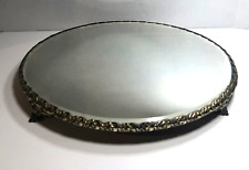 Plateau Mirror Pin Tray Vanity Dresser Tabletop Beveled Edge Footed 14