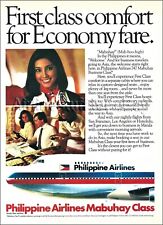 1984 PHILIPPINE Airlines MABUHAY BUSINESS CLASS 747 DC10 Stewardess ad advert picture
