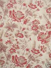 Antique French fabric madder printed timeless floral textile ONE of set  picture
