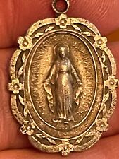 Vintage STERLING BEAUTIFUL Virgin Mary Miraculous  Pendant picture