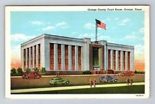 Orange TX-Texas, Orange County Court House, Antique Vintage Souvenir Postcard picture