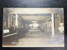Antique 1911 RPPC Postcard GAME ROOM YMCA Centralia Illinois BILLIARDS HALL picture