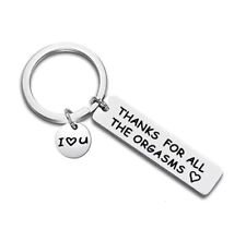 1pc 'Thanks For All the Orgasms' Keyring Stainless Steel Sexy Couple Gift picture