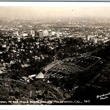 c1940s Hollywood, CA Bowl in Hills RPPC Cal Brookwell Real Photo Concert A130 picture
