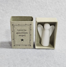 East of India Matchbox White Porcelain Little Guardian Angel Ornament Figure picture