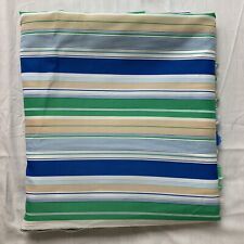 Vintage Stripe Fabric Polyester Colorful Blue Green Silky 5 Yards 58” W x 180” L picture