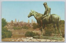 Postcard The Scout Cyrus Dallin Sculpture Penn Valley Park Kansas City MO picture