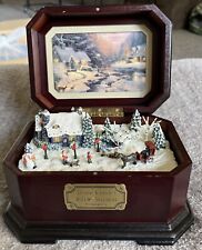 2003 Thomas Kinkade's Holiday Merriment Wooden Music Box 4th Issue,Used,EE-1-15 picture