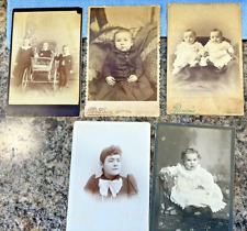 Vintage antique photo cabinet card bundle lot men women children babies picture