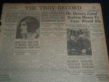 1931 OCTOBER 24 TROY MORNING RECORD - HOOVER-LAVAL SEEKING TO CURE ILLS- NT 7493 picture