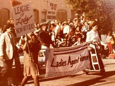P2 Photograph 1980's Ladies Against Women Parade Sign Funny Ironic Womens Rights picture