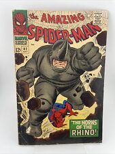 The Amazing Spider-Man #41 (1966) Silver Age KEY ISSUE 1st Rhino 4.5 - 5.5 Grade picture