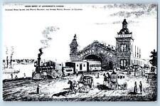 c1905's Union Depot Pacific Railroad Locomotive View Leavenworth Kansas Postcard picture