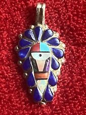 VINTAGE SIGNED ZUNI TURQUOISE CORAL MOTHER OF PEARL SILVER Artist Signed picture