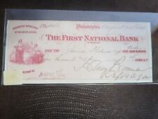 1865 Check The First National Bank Philadelphia Pennsylvania $1,070.46 picture