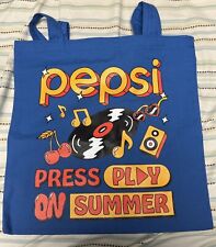 PEPSI tote bag 15x15 inches Cotton Canvas Press Play on Summer record BLUE picture