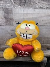 Small Garfield Car Window Suction Cup Plush With Heart 7” Vintage picture