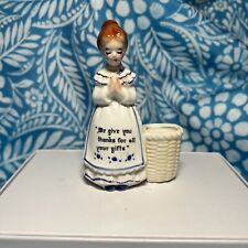 Enesco Vintage Praying Girl Toothpick Holder picture