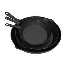 NEW Frying Pans-Set of 3 Cast Iron Pre-Seasoned Nonstick Skillets in 10”, 8”, 6” picture