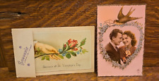 Vintage 1952 Valentine Photo Postcard & Victorian Souvenir Valentine's Day Card picture