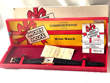 BNIB VINTAGE 1978 DISNEY MICKEY MOUSE COMMEMORATIVE TANK WATCH & BOX -  picture
