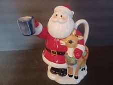 LENOX CHRISTMAS RUDOLPH WITH SANTA TEAPOT .  NOS picture