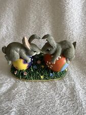 Charming Tales Figurine 'Bunny Love' Bunnies  Colored Easter Eggs  3
