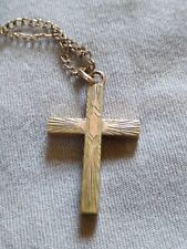 Antique Gold Filled Cross Pendant and Choker Necklace.  picture