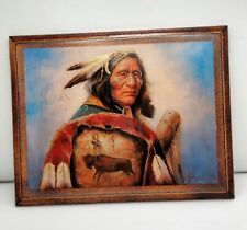 Gold Laced Native American Portrait Vintage Rare picture