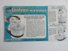 vintage SUNBEAM Mixmaster, Waffle Baker, Egg Cooker ShaveMaster brochure picture