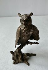 Vtg Avon Source of Fine Collectibles Cast Bronze Owl on Branch Figurine 1980s picture