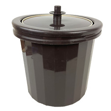 Tupperware Ice Bucket Insulated With Lid #1683-2 Dark Brown Plastic 7.5