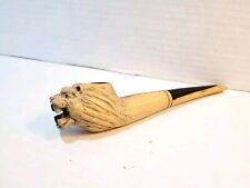 Vintage/Antique Tiger Lion Hand Carved Wood Smoking Pipe  picture