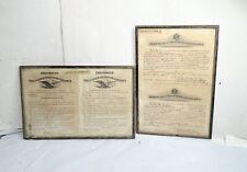 WW1 & WW2 Signed & Framed Discharge Papers  picture
