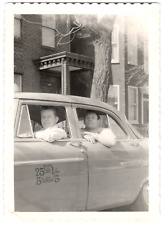 Vintage 1950's B/W Candid Photo 2 Men Sitting in a Cab picture