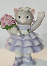 Vtg Kitty Cucumber Figurine B Shackman Schmid 1987 Priscilla Ballerina & Flowers picture