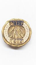 RARE 1916 Illinois State Fair PRESS PASS REPORTER Medal Badge Pin Springfield IL picture
