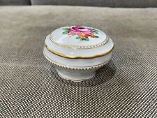 Antique Alt Ludwigsburg Porcelain Dresser / Trinket Box w/ Floral Decoration picture