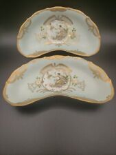 Set Of Two Ardalt Japan Hand Painted Crescent Limoge Dishes picture