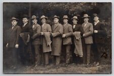 RPPC Group of Dapper Men In The Forest c1915 Real Photo Postcard R30 picture