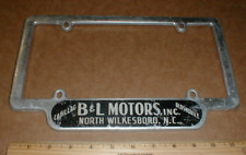B&L Motors vtg Metal License Plate tag frame North Wilkesboro NC Olds Cadillac picture