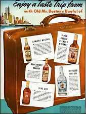 1946 Old Mr Boston whiskey gin nectar oceanfront vintage art Print Ad adL59 picture