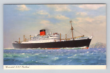 Postcard Steamer Ship RMS Parthia Cunard Line Transatlantic Passenger Cargo View picture